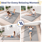 MAXYOYO Japanese Floor Futon Mattress Twin Size, 3" Thicken Tatami Sleeping Pad Foldable Roll Up Mattress, Portable Floor Mattress Pad for Adults, Guest Room, Camping, Grey