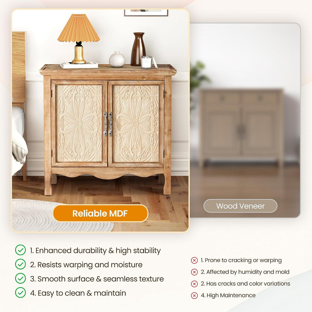 RoyalCraft Sideboard Buffet Kitchen Storage Cabinet, Solid Wood Credenza Acce...