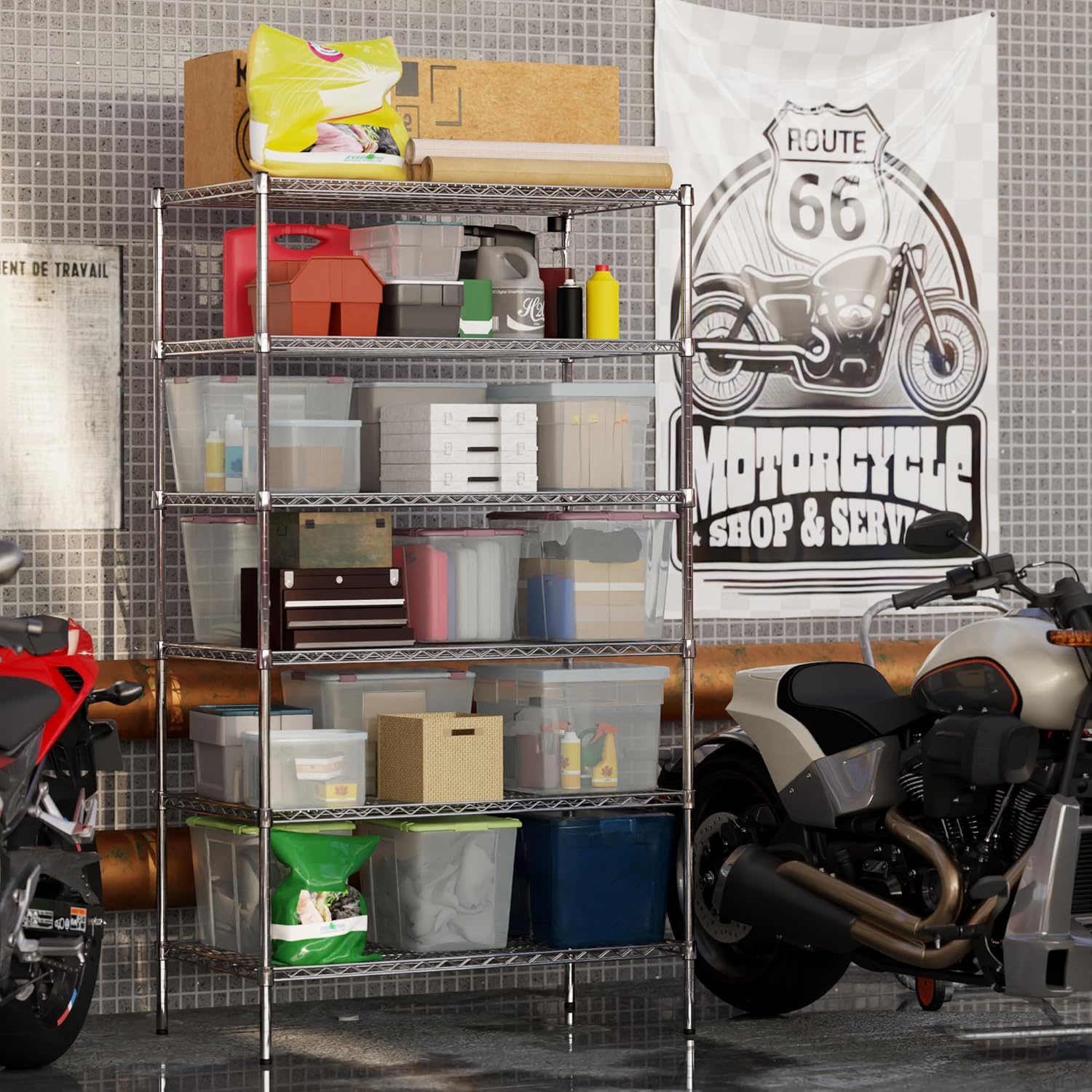 24" Deep x 42" Wide x 74" Height Wire Shelving Kit | 6-Tier | NSF Commercial Storage Rack Unit