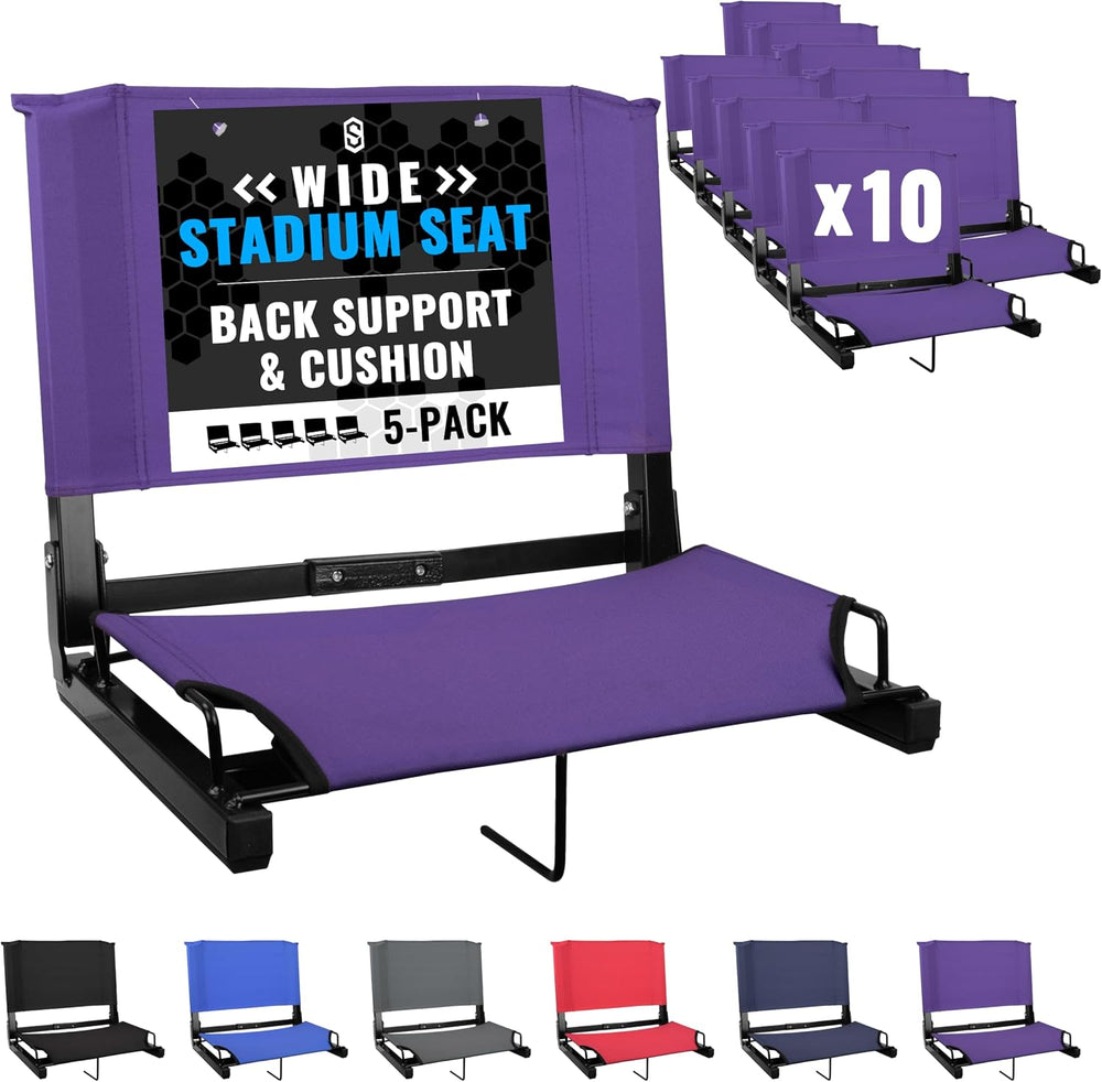 Sports Unlimited - Bleacher Chairs with Back and Cushion - Stadium Seats with...