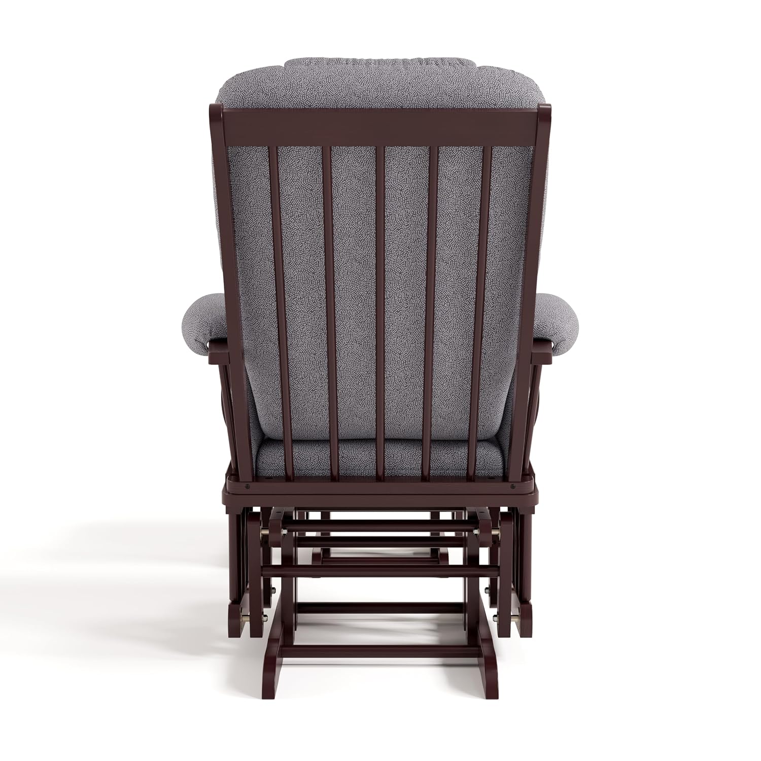 Storkcraft Tuscany Custom Glider and Ottoman with Free Lumbar Pillow (Espresso/Slate Gray Swirl) - Cleanable Upholstered Comfort Rocking Nursery Chair with Ottoman