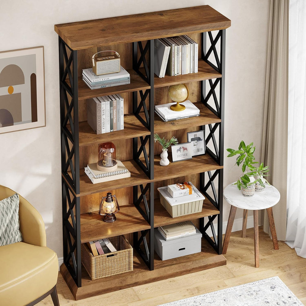 Tribesigns 75 Inch Tall Bookcase, Double Wide Bookshelves and Bookcase