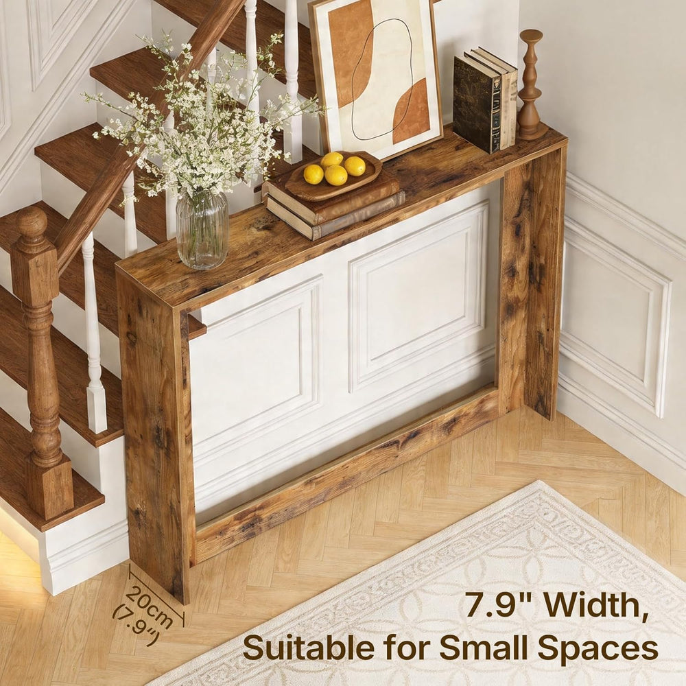 YATINEY Narrow Console Table, 39.4'' Small Farmhouse Entryway Table, ...