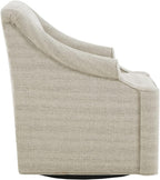 Madison Park Swivel Glider Chair for Living Room, High Back Bedroom Lounge Foam Seat Cushion Upholstered, Nursery Furniture, Metal Base, Fully Assembled, 29.5" W x 30.25" D x 34.5" H, Tan