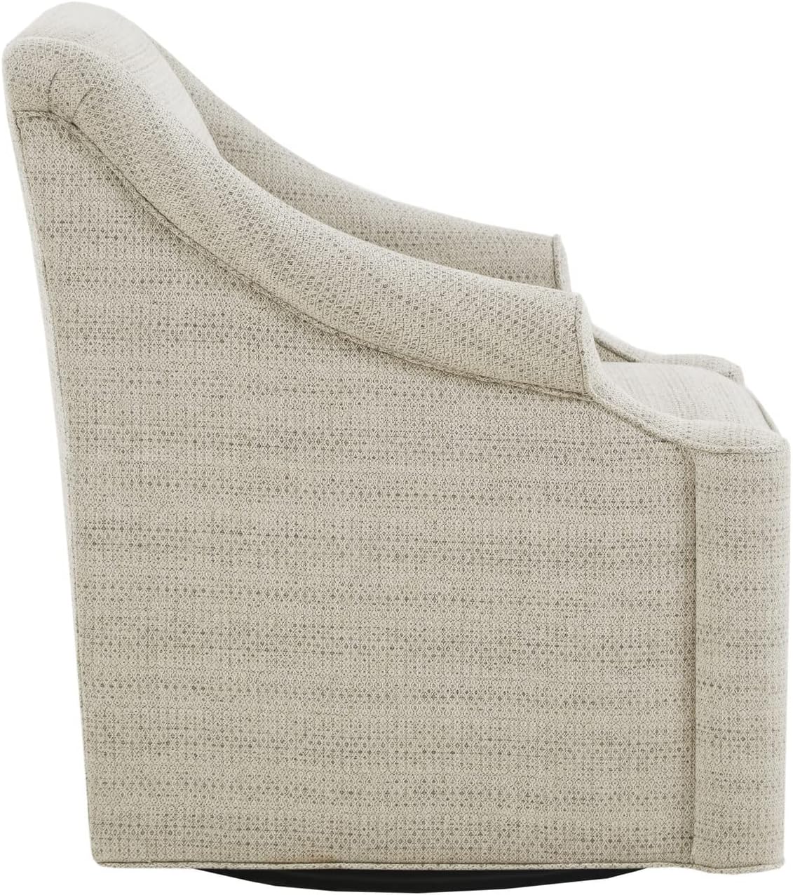 Madison Park Swivel Glider Chair for Living Room, High Back Bedroom Lounge Foam Seat Cushion Upholstered, Nursery Furniture, Metal Base, Fully Assembled, 29.5" W x 30.25" D x 34.5" H, Tan