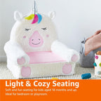 Amazon Basics Children's Plush Toddler Chair for Bedroom, Easy to Clean, Unicorn, Medium, Multicolor
