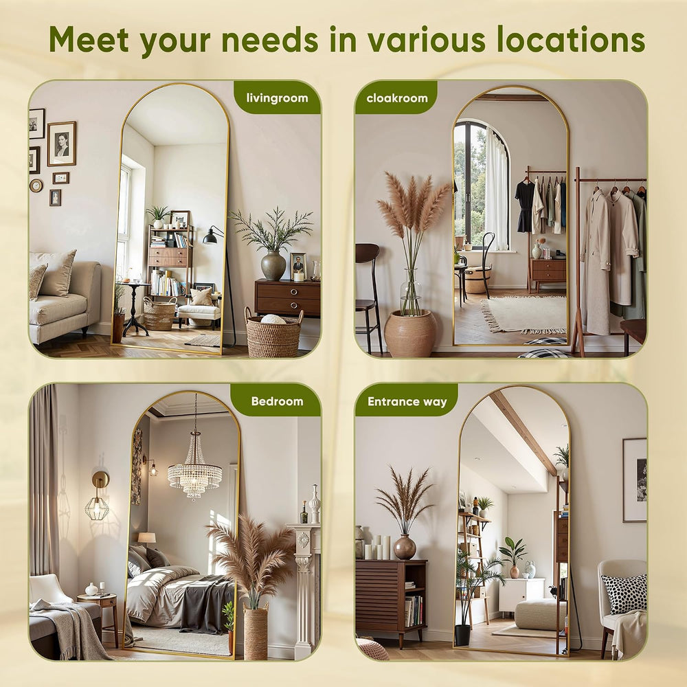 Full Length Mirror, 76"x34" Arched Full Body Mirror, Floor Mirrors ...