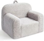 Pterying Kids Chair with Washable Soft Sherpa Cover | High-Resilience Foam, Stable Construction, Comfy Toddler Couch, Reading and Playing