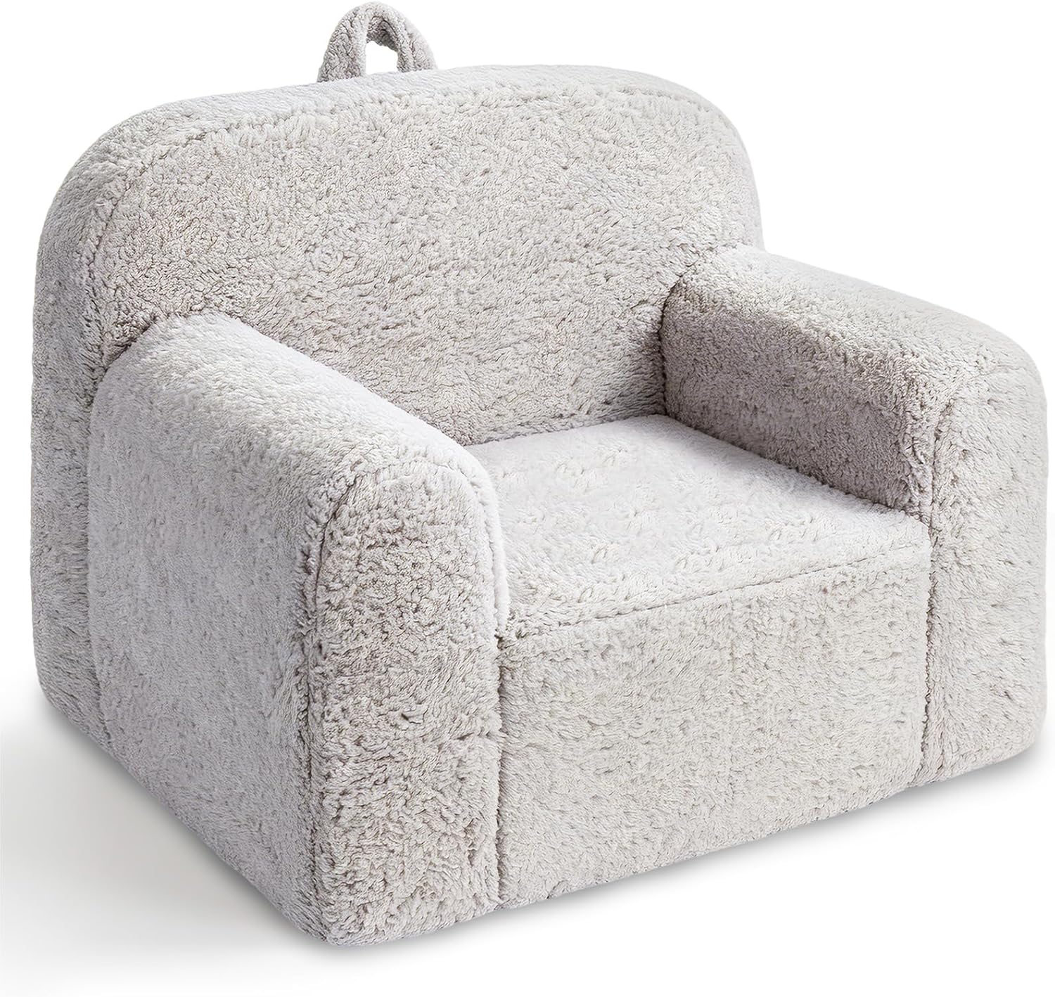 Pterying Kids Chair with Washable Soft Sherpa Cover | High-Resilience Foam, Stable Construction, Comfy Toddler Couch, Reading and Playing