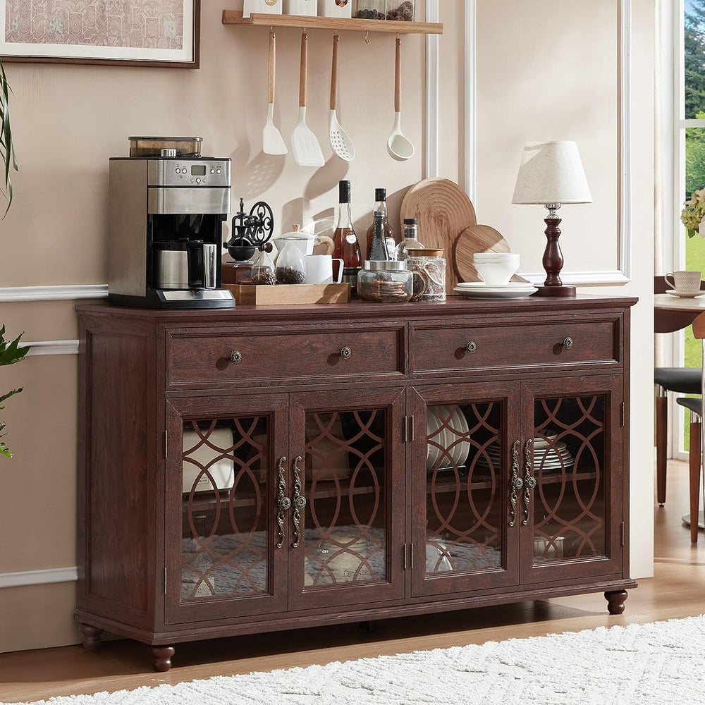 Joaxswe Farmhouse Sideboard Buffet Cabinet with Storage,59" Large Creden...