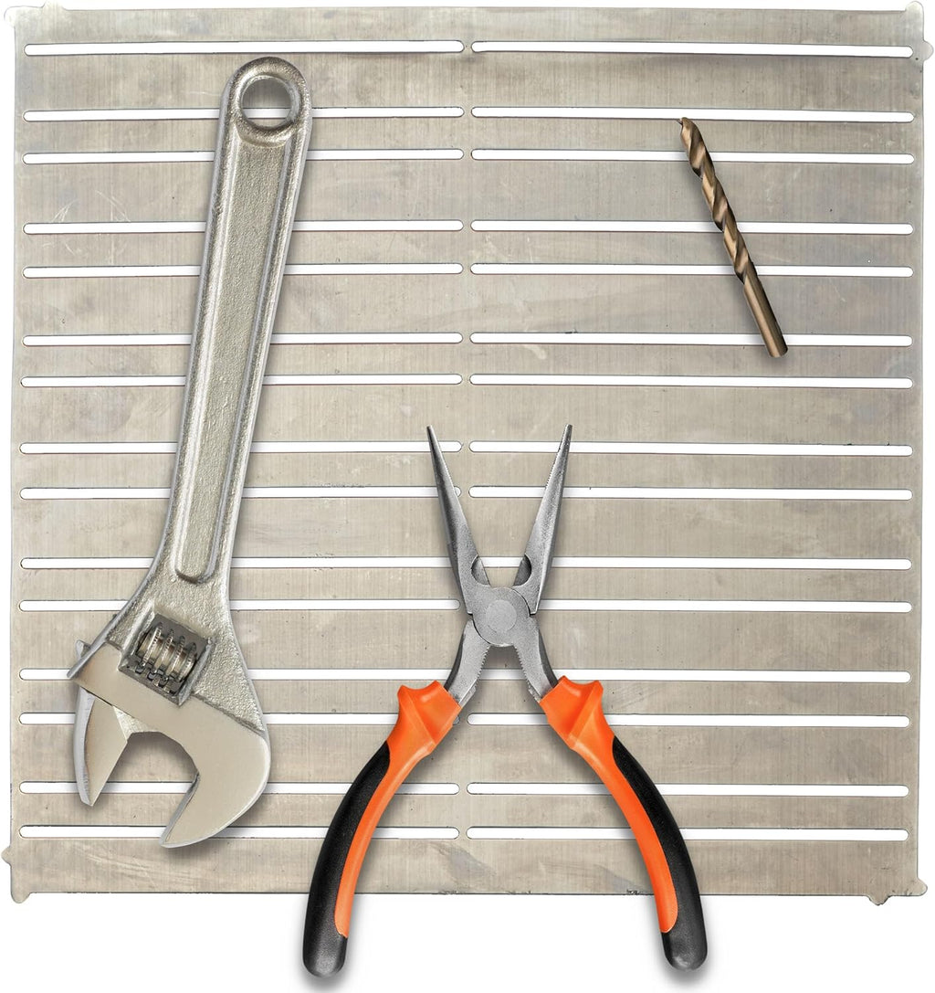Kings County Tools Magnetic Tool Holder - 12x12in Garage Organization Panel - Magnetic Board Garage Shelving Tool Organizer Storage Rack - Wall Mount Magnetic Tool Holder Strip Panel for Workshop