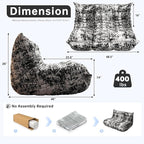 Bean Bag Chairs for Adults, Memory Foam Couch Loveseat Sofa Chair, Soft Teddy Material Cozy Comfy Reading Nook Chairs, Floor Chair for Living Room Bedroom Office