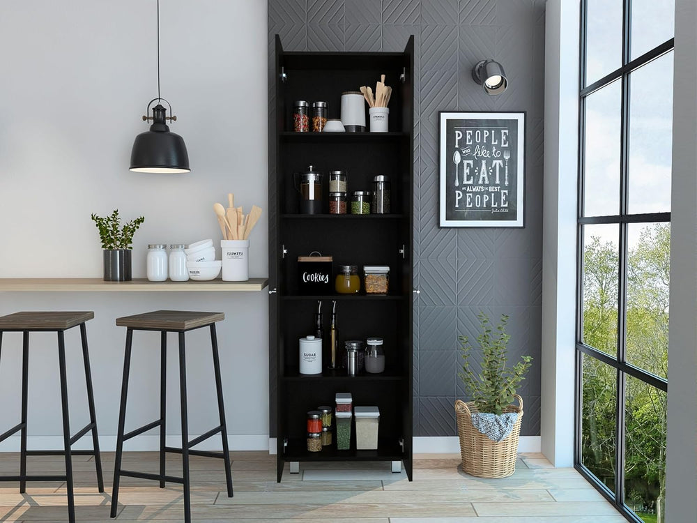 23.6" D*14.5" W*78.7" H Freestanding Kitchen Pantry with 4 She...