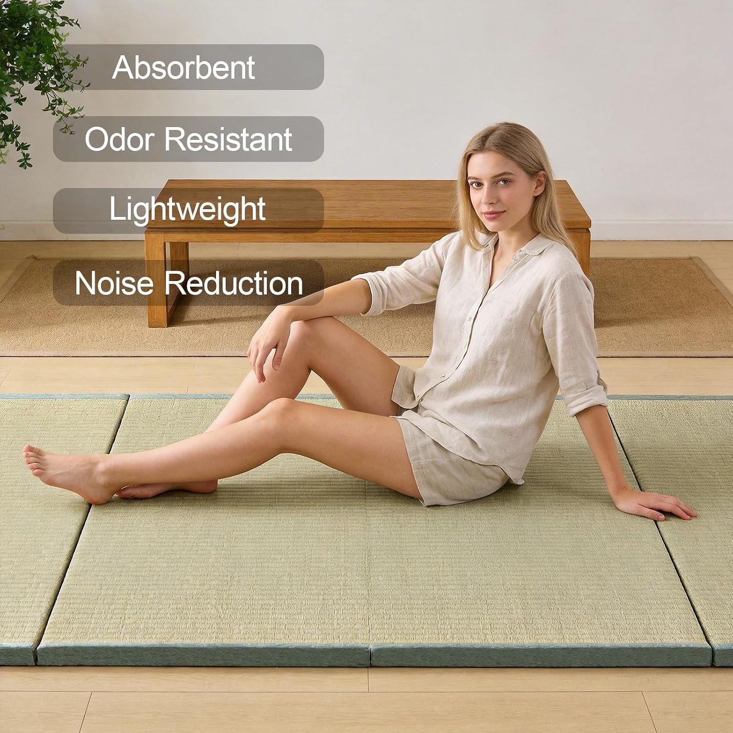 Japanese Tatami Mat, Tatami, Rug, Foldable Mattress, Roll up Rug, Japanese Floor Mattress, Floor Sleeping Japanese Futon Mattress, Meditation Yoga, Zen