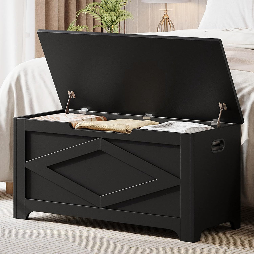 GAOMON Storage Chest, Wooden Storage Bench, Modern Style Lift-Top Shoes Bench...