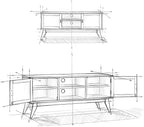 SIMPLIHOME Draper TV Stand - 60 inch Wide Solid Wood Low Media Console in Black, Mid Century Modern Entertainment Center for Living Room for TVs up to 65 Inches with Cabinets and Cable Management