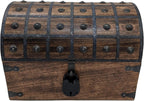 Handmade Pirate Treasure Chest - Wooden Storage Box with Iron Lock & Skeleton Key - Rustic Decorative Jewelry (XL 16 x 11 x 11)