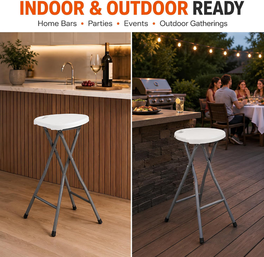 30 Inch Tall Folding Stool Chair | Heavy Duty Plastic Stool Chair | Portable ...