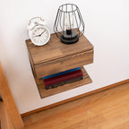 Floating Nightstand Side Accent or End Table with Storage Drawer, Wood Bedside Shelf, Handmade Floating Table, Nightstand Shelf (Vancouver)