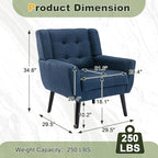 NicBex Modern Accent Chair for Living Room Upholstered Foam Filled Living Room Chairs with Metal Legs Linen Cozy Lounge Armchair for Living Room Bedroom,Blue