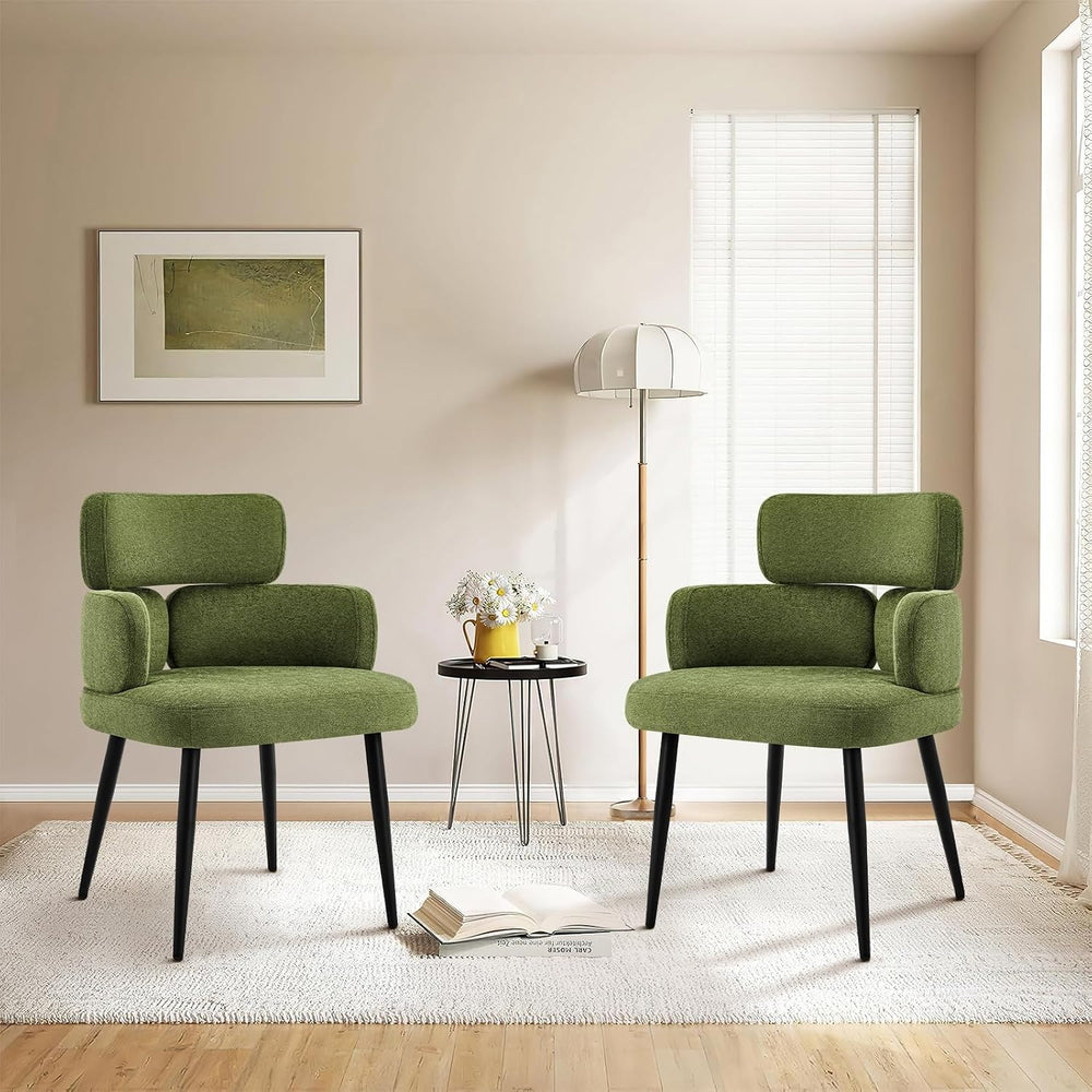 Accent Dining Chair with Arms,Set of 2 Modern Upholstered Desk Chair with Sof...