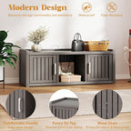 KAMABOKO Shoe Storage Cabinet Waterproof UV-Resistant, Entryway Storage Bench Indoor Outdoor with 2 Doors, Adjustable Shelves for Entryway, Bedroom, Hallway,Living Room(Grey)