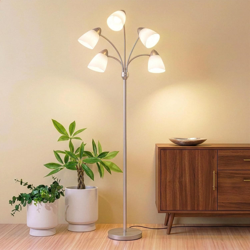Brightech Medusa LED Floor Lamp – Multi-Head Dimmable Floor Lamp for Living R...
