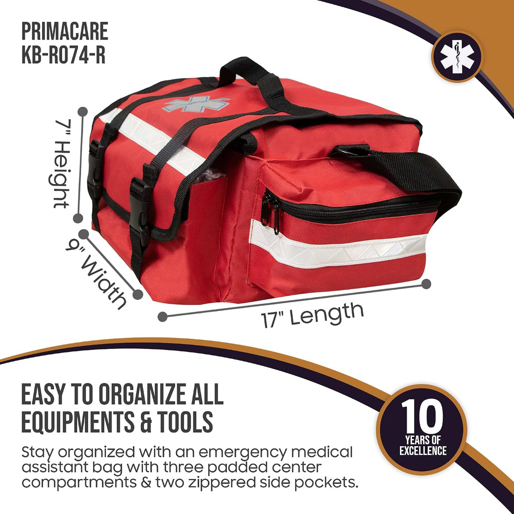 Primacare KB-RO74-R First Responder Trauma Bag, 17" x 9" x 7",...
