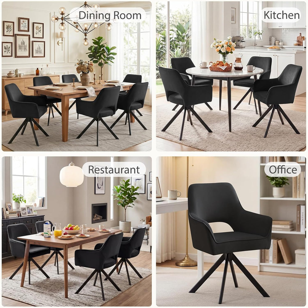 Furniliving Modern Swivel Dining Chairs Set of 4, Upholstered Chenille Dining...