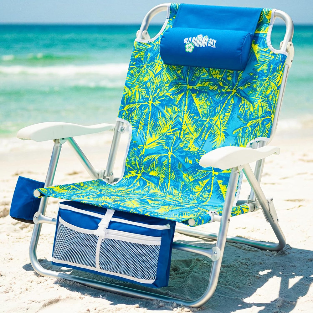 Old Bahama Bay Beach Chairs for Adults, 7-Position Classic Lay Flat Beach Cha...