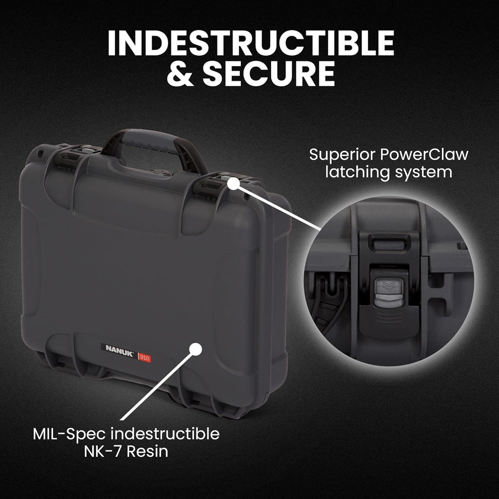 NANUK 910 Waterproof Watch Case with Foam Insert, Graphite