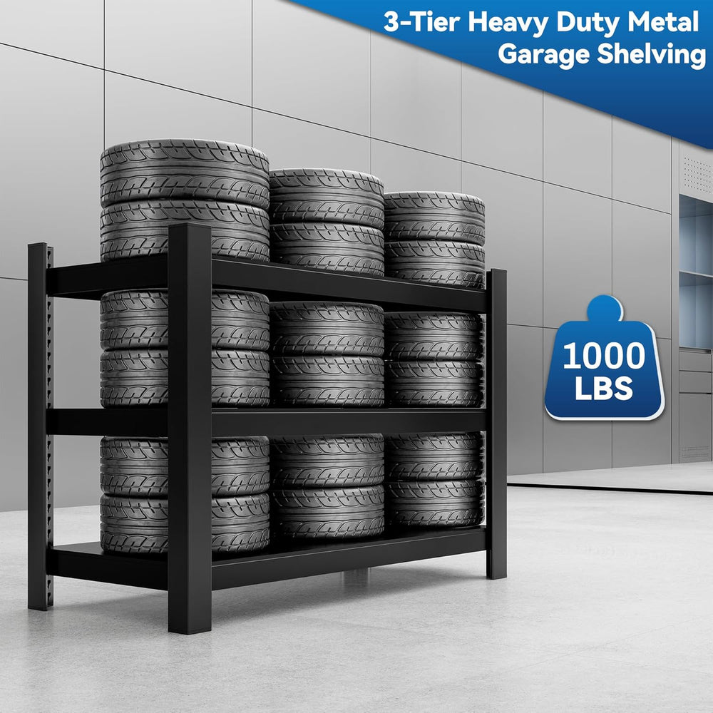 Wanfu Garage Shelving, 3 Tier Shelving Unit, 36" H x 36" W x 16&quo...