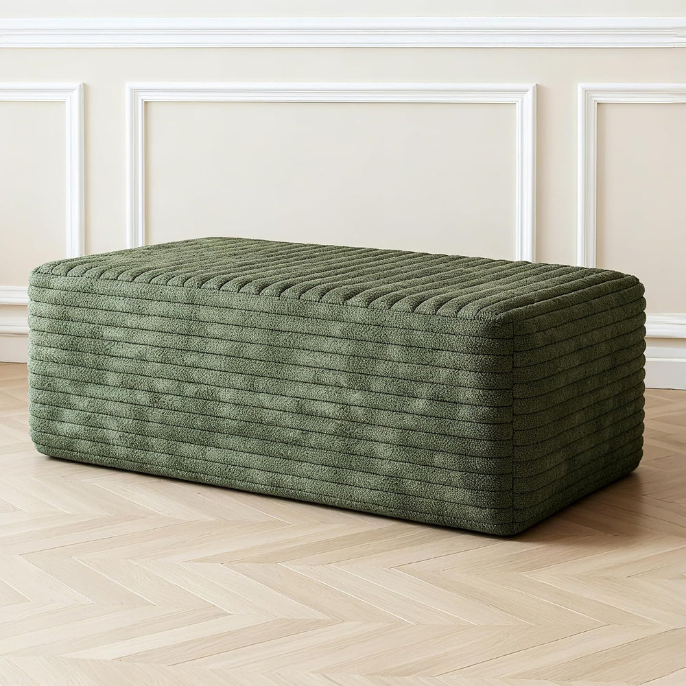 37.4 Inch Oversized Ottoman for Couch, Corduroy Upholstered Footrest with Com...