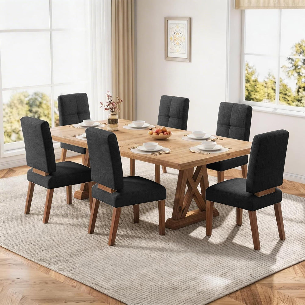 Wooden Dining Chairs Set of 6, Modern Farmhouse Dining Room Chairs with Cloud...