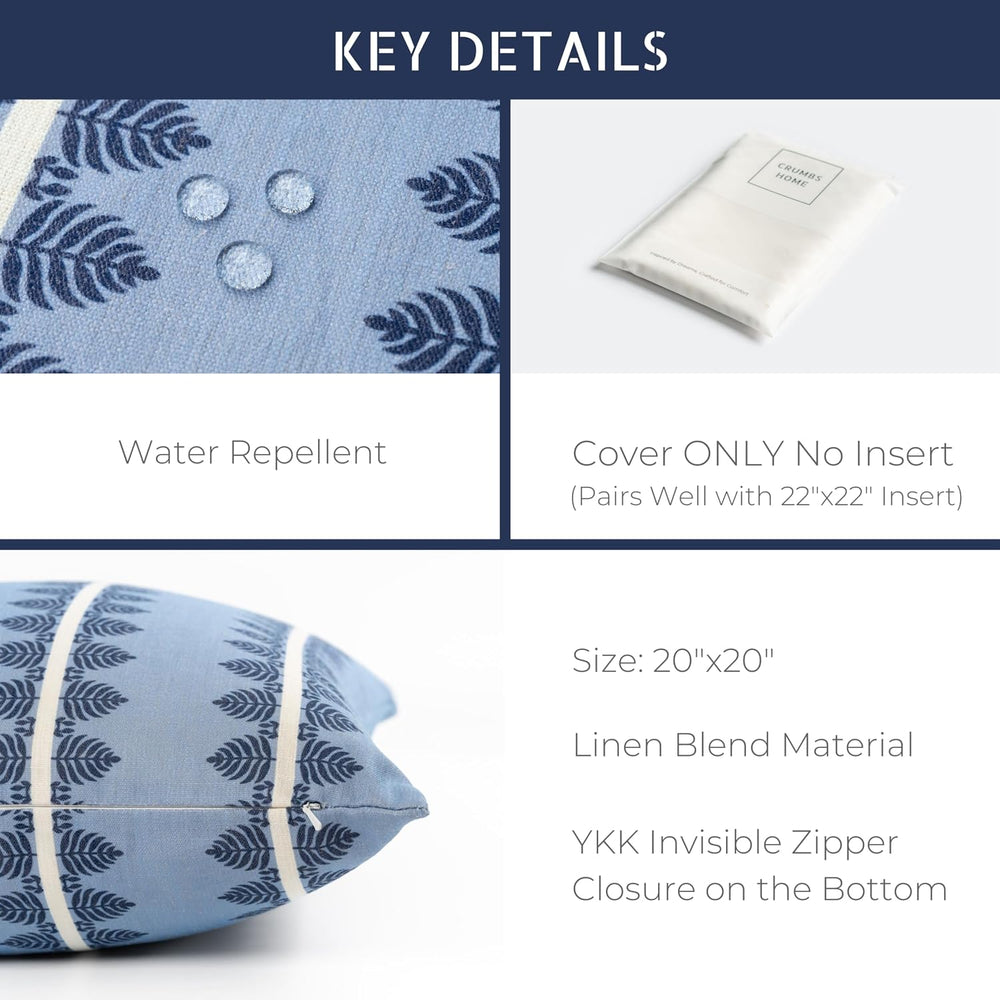 Crumbs Home California Casual Coastal Indoor Outdoor Throw Pillow Cover, 20&q...