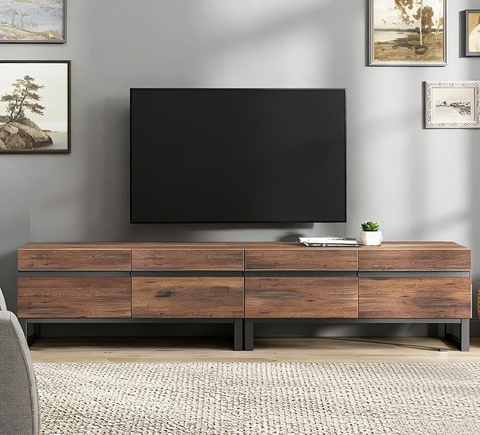 WAMPAT Modern TV Stand for TVs Up to 75 Inch, 2-in-1 Entertainment Center Med...