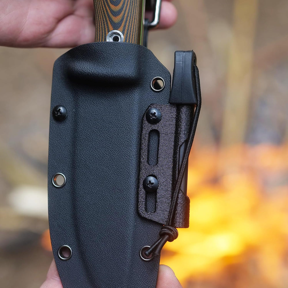 Fire Steel Holder for Kydex Sheath With Fire Starter Kit, Camping Essentials,...