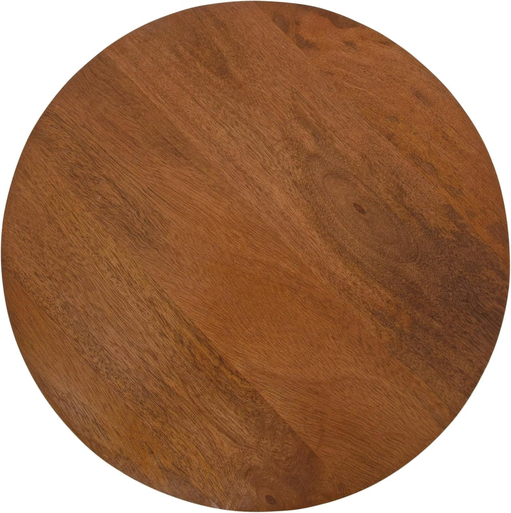 Kate and Laurel Jakob Modern Wooden Round Side Table; 12 x 24; Walnut Brown; ...