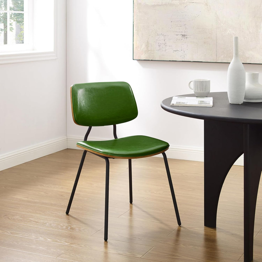 Art Leon Dining Chairs Set of 2- Mid Century Modern Faux Leather Dining Room ...