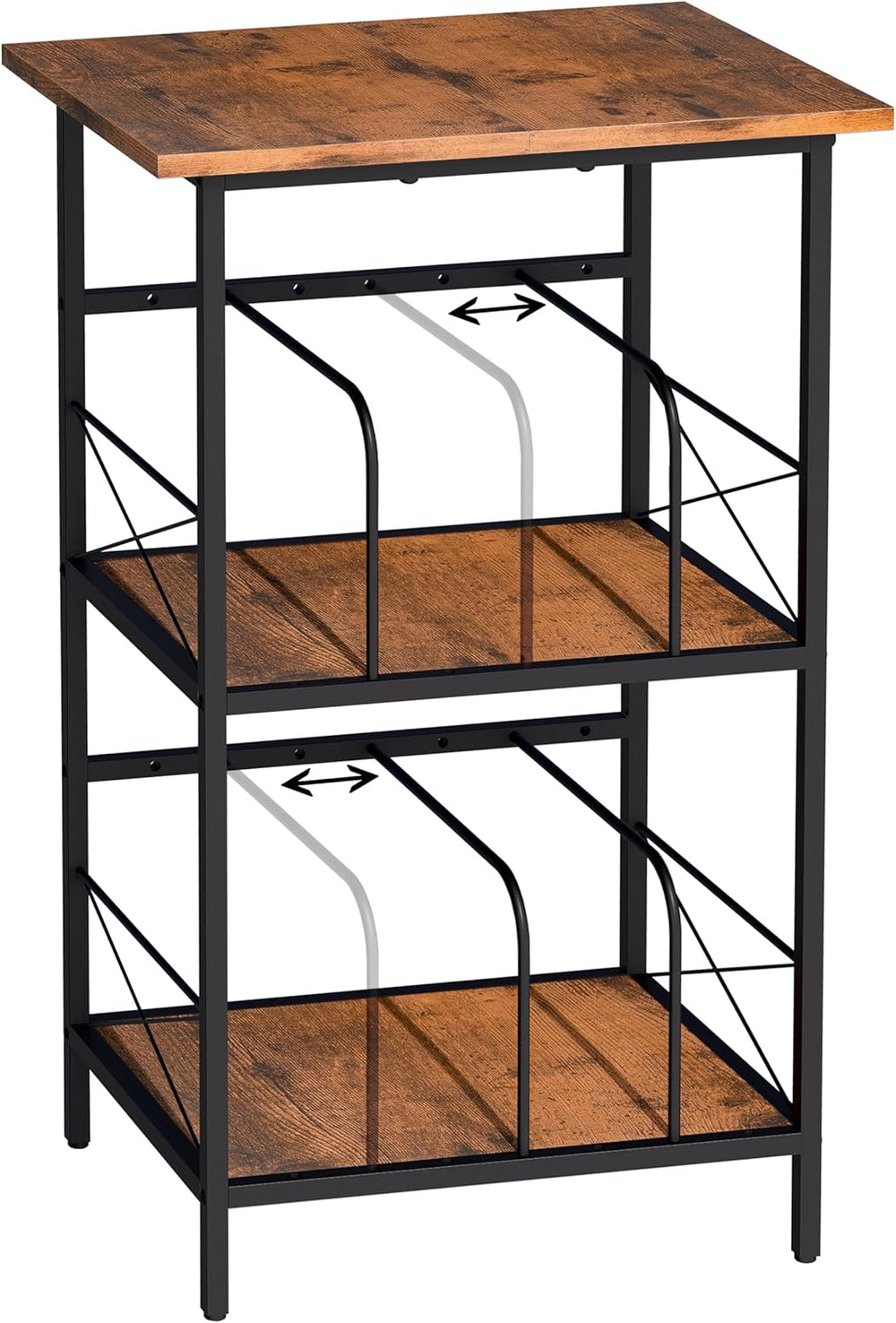Record Player Stand with 4 Adjustable Dividers, Vinyl Record Storage Holds 20...
