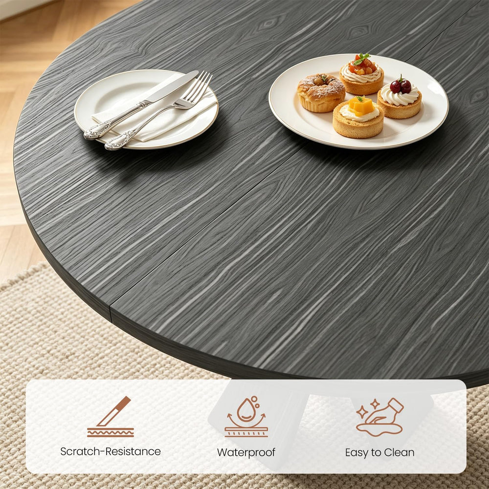 43.3" Round Dining Table for 4-6 People, Farmhouse Kitchen Table for 4-6...