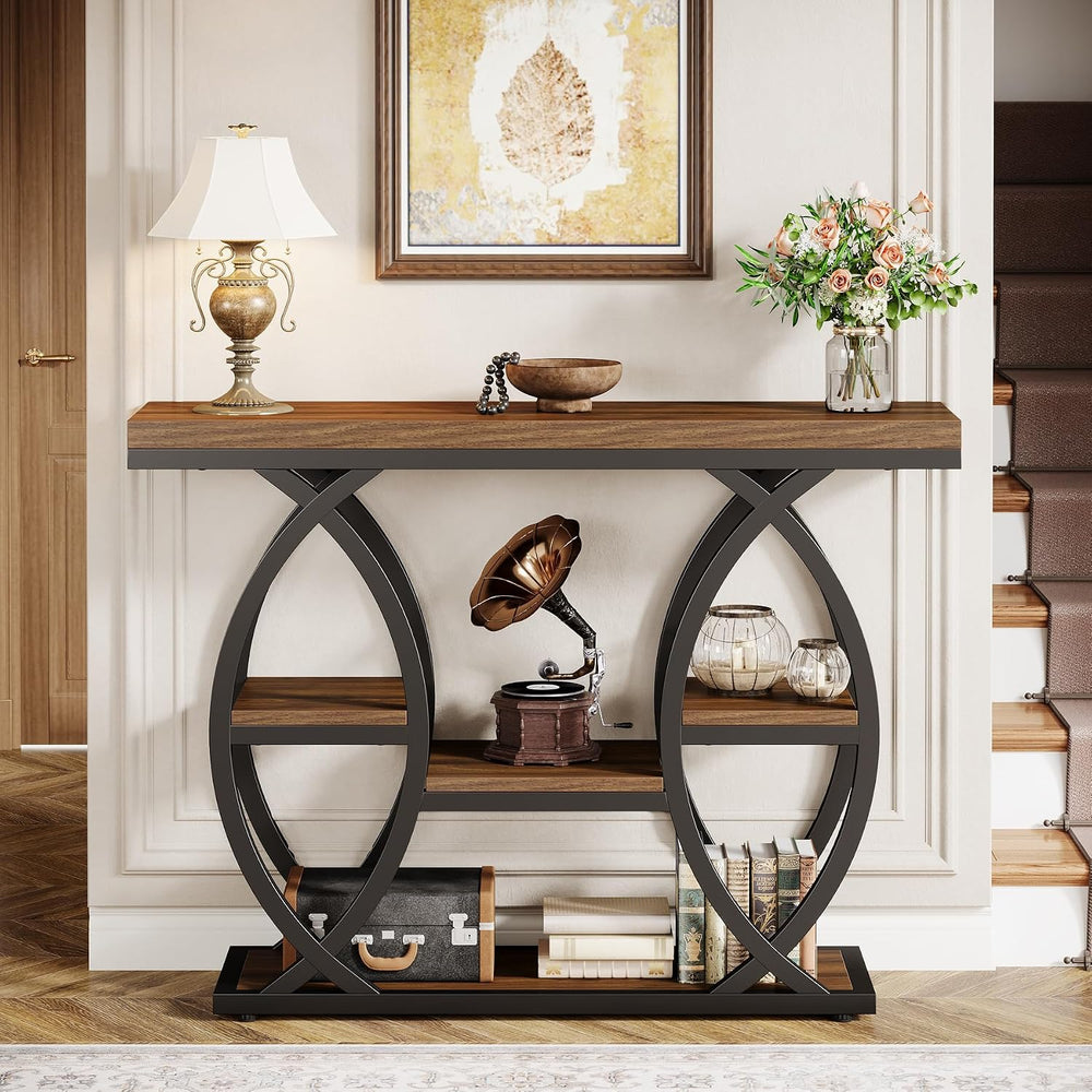 Tribesigns 39.4" Console Table, Sofa Table, Accent Tables, Rustic Brown ...