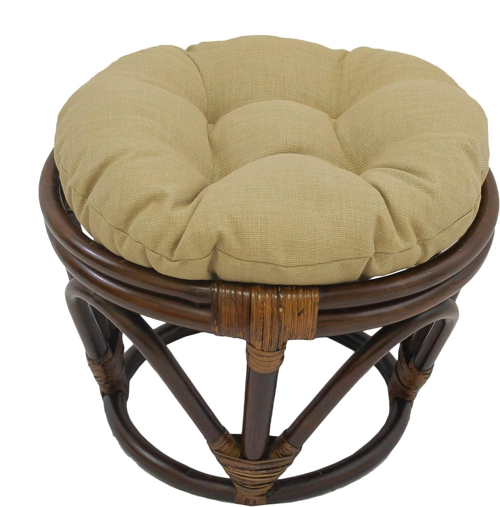 International Caravan Bali Papasan Footstool with Cushion Merlot