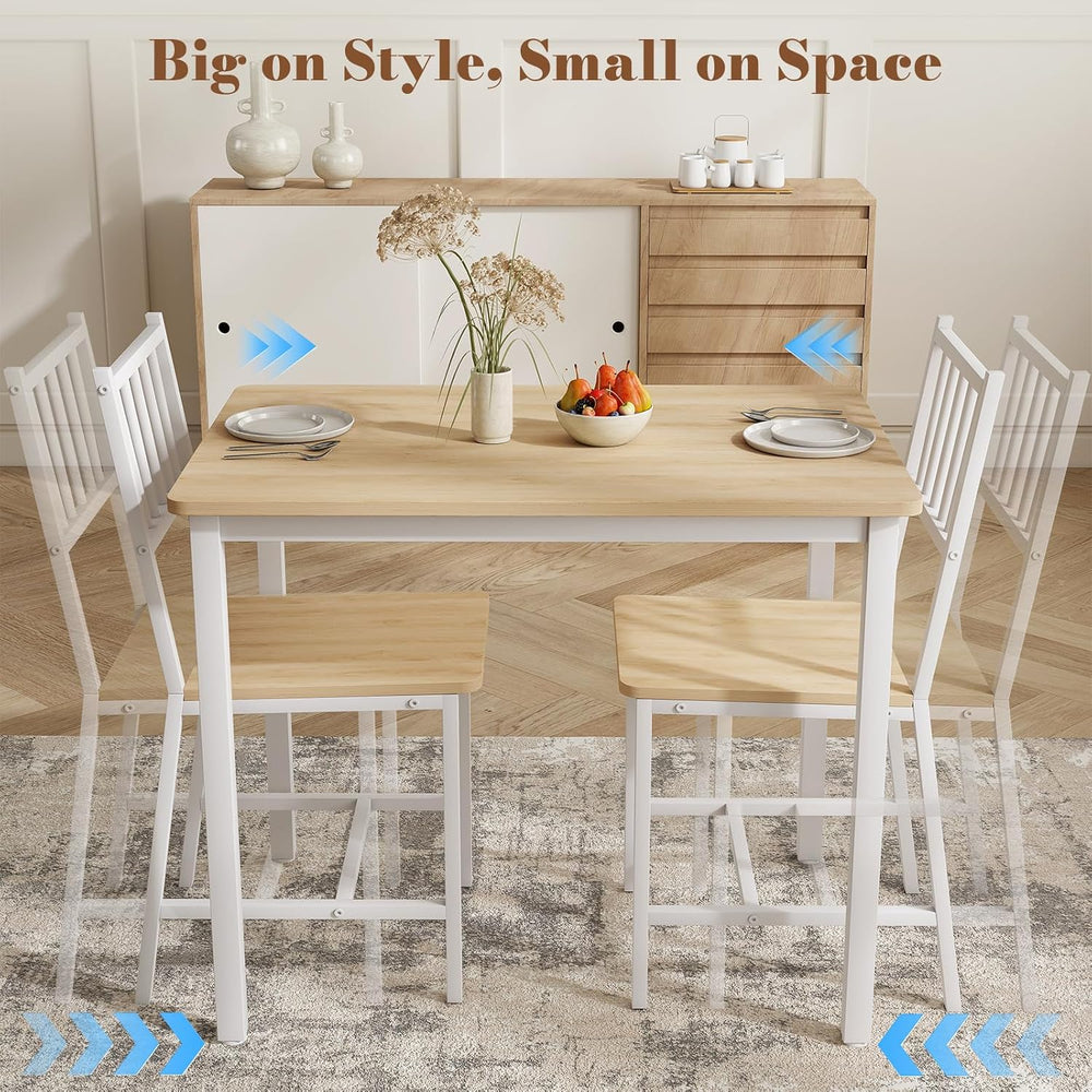 Yafylly Small Space 3 Piece Dining Table Set for 2, Compact Kitchen Table Set...