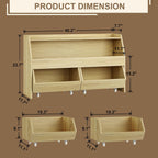 Toy Storage Organizer for Kids, Toy Storage Cabinet with Drawers, Boys and Girls Toy Shelf with Wheels, Toy Organizer Kids Bookshelf with Storage for Nursery, Playroom, Bedroom (Burlywood)