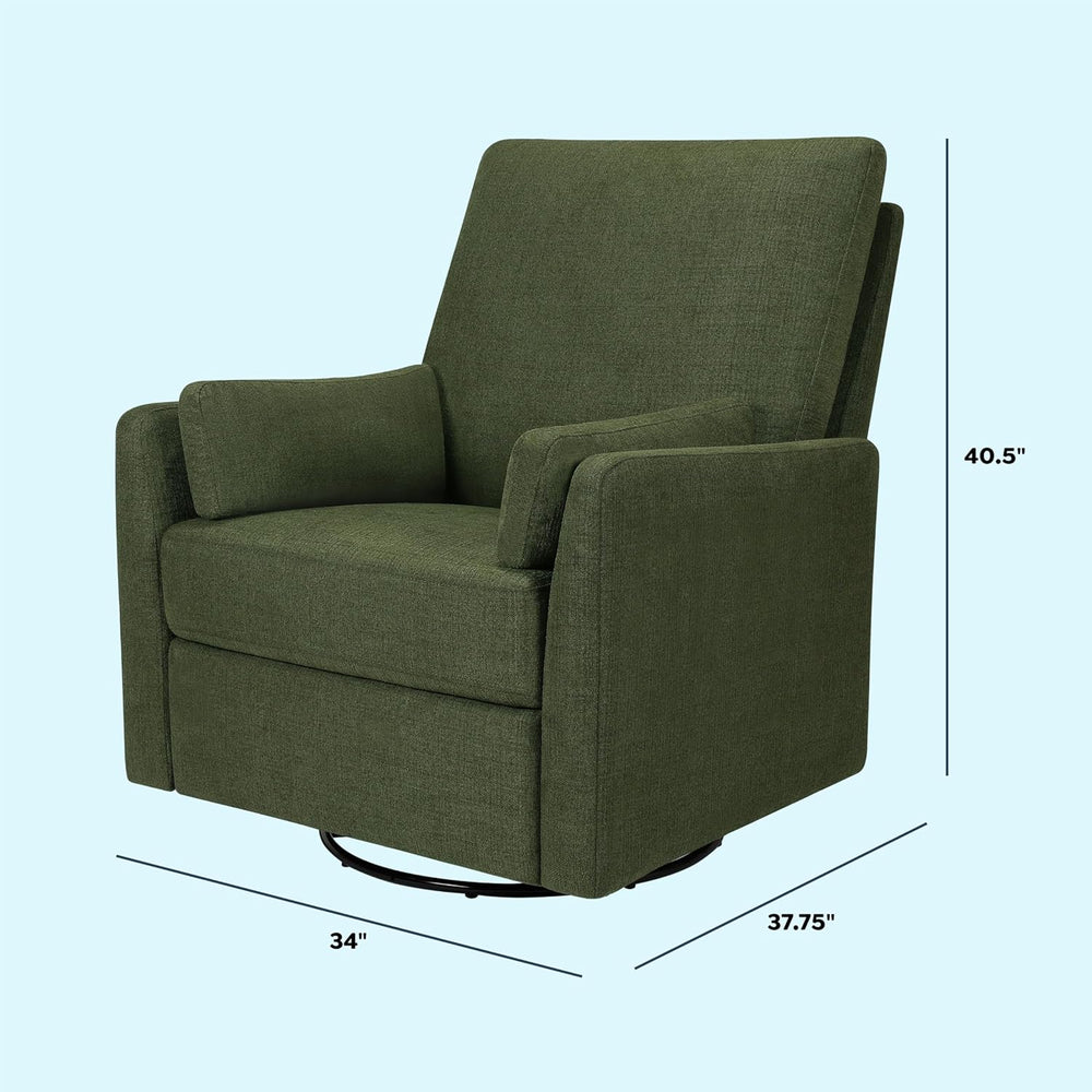 Carter's by Davinci Ethan Swivel Recliner in Performance Forest Green Lin...