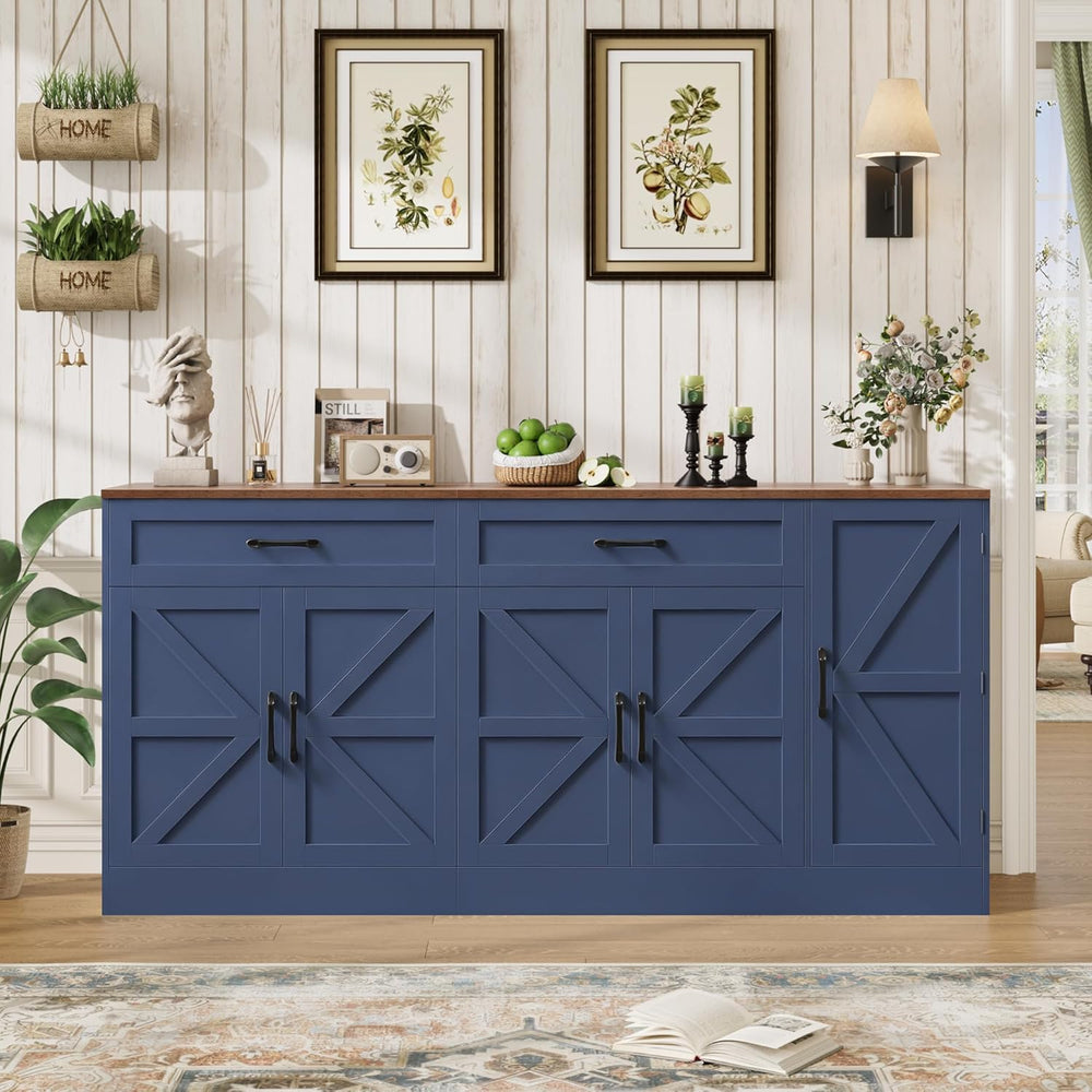 BOTLOG 71” Large Sideboard Buffet Cabinet with Storage, Farmhouse Buffet Cabi...