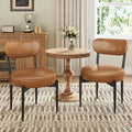 Upholstered Dining Chairs Set of 2, PU Leather Dining Room Chairs with Sturdy Metal Legs, Kitchen Chairs for Dining Room/Kitchen/Restaurant/Hotel, Modern Style, Brown