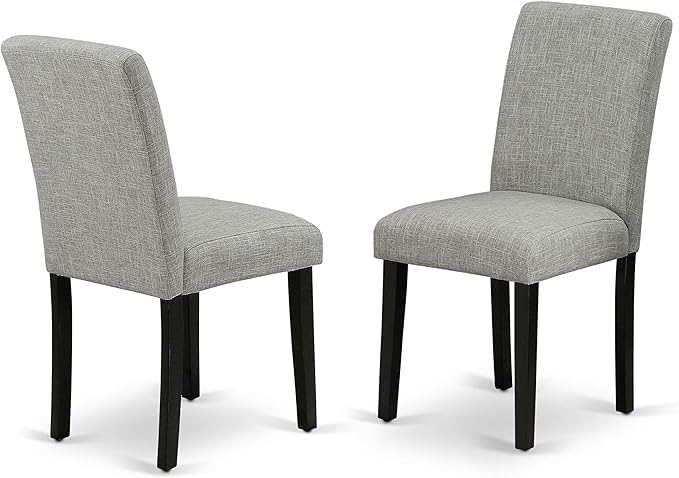 East West Furniture X696AB106-7 7 Piece Modern Dining Table Set Consist of a Rectangle Wooden Table with X-Legs and 6 Shitake Linen Fabric Upholstered Chairs, 36x60 Inch, Multi-Color
