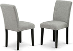 East West Furniture X697AB106-7 7 Piece Kitchen Table Set Consist of a Rectangle Dining Table with X-Legs and 6 Shitake Linen Fabric Parson Dining Chairs, 40x72 Inch, Multi-Color